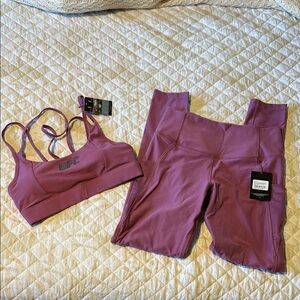 UFC Purple Sports Bra And Leggings Set